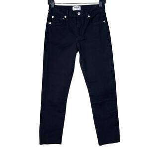 Agolde Sophie Skinny Crop Jeans High Rise Raw Hem Shift Black Size 28